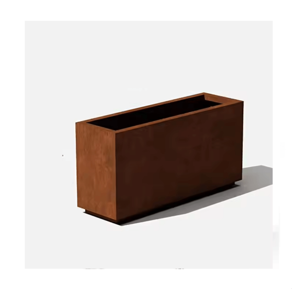 Vaso Metálico Retangular Corten - 120cm premium
